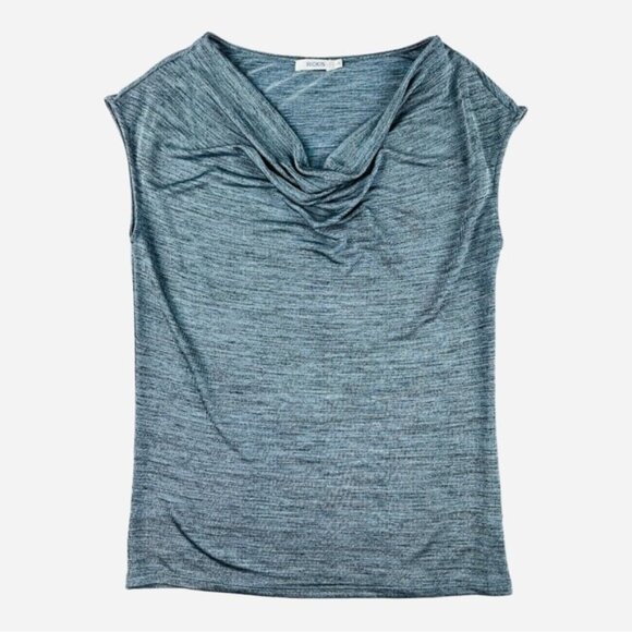 Rickis Cowl Neck Sleeveless Shirt Blue Merle Size L - Picture 1 of 6